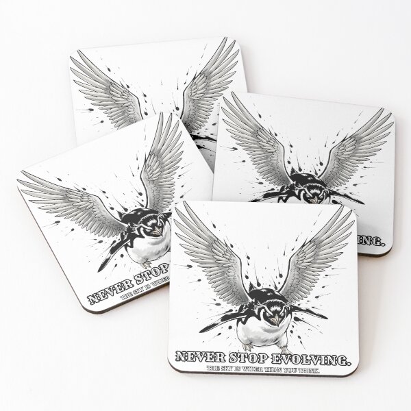 Item preview, Never Stop Evolving Penguin: Motivational Wings Pop Art designed and sold by Animal Xeno Circus.