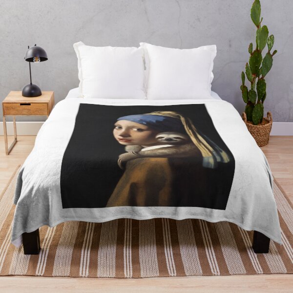 Item preview, Girl with a Pearl Earring Sloth Parody Pop Art T-Shirt designed and sold by Animal Xeno Circus.