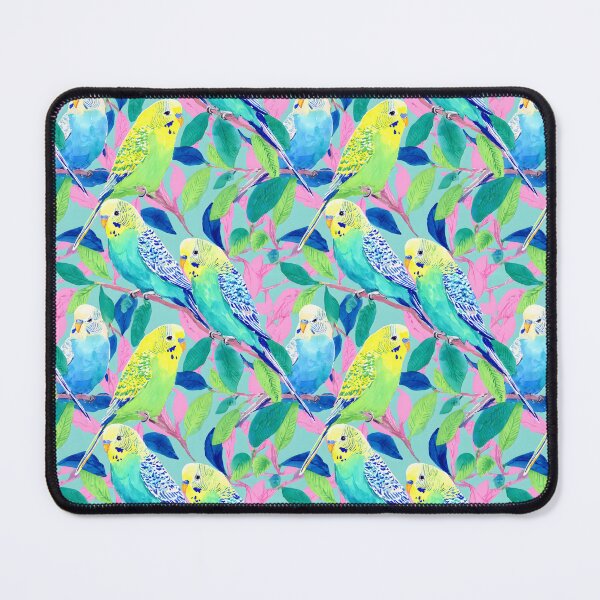 Item preview, Preppy budgies watercolor and markers painting designed and sold by SophieClimaArt.