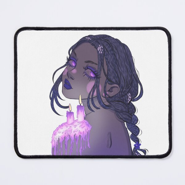 Item preview, Ethereal Woman with Glowing Purple Candles designed and sold by Iqrapixels.