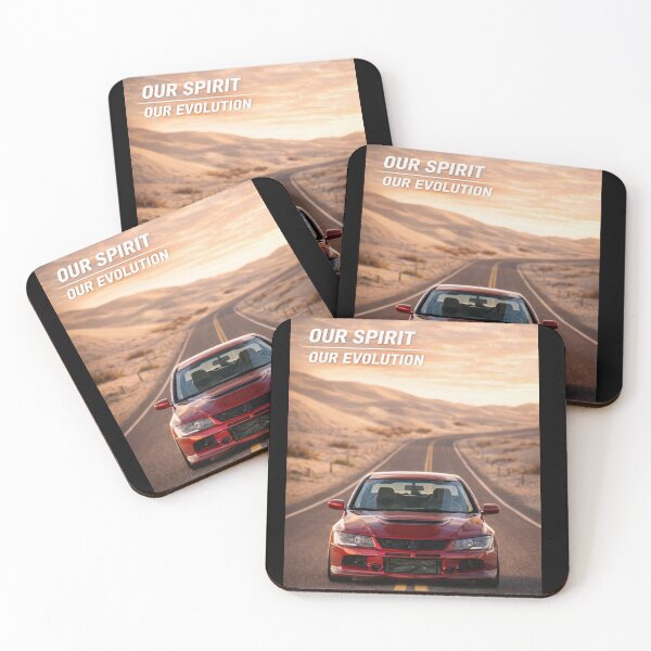 Item preview, Red Mitsubishi Evo 9 poster OUR SPIRIT OUR EVOLUTION designed and sold by TheMitsuGuy.