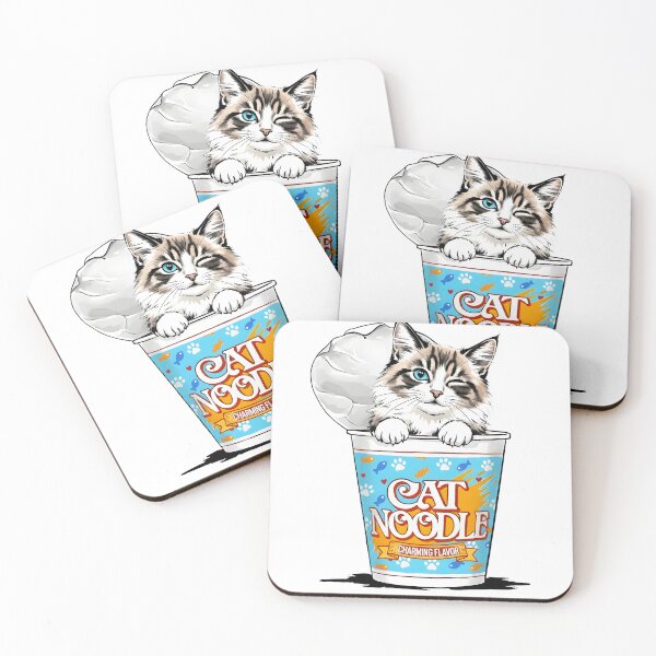 Item preview, CAT NOODLE: Winking Ragdoll Kitten Pop Art Design designed and sold by Animal Xeno Circus.