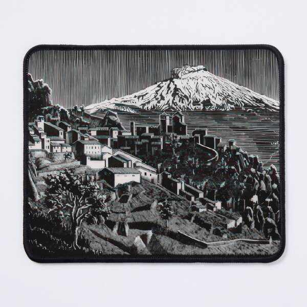 Item preview, Cesarò and Mount Etna   1933 - Maurits Cornelis Escher  designed and sold by nebelimr.