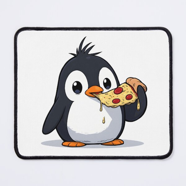 Item preview, Cute Penguin Eating Pizza – Funny Food Lover Cartoon designed and sold by Karolina’s Cozy Creations.