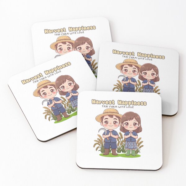 Item preview, Harvest Happiness – Thai Farmer Cute Illustration | Thailand Rice Field Kawaii Art designed and sold by Beeform.