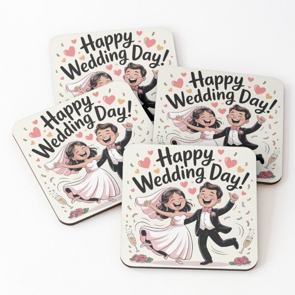 Item preview, Happy Wedding Day! Ecstatic Dancing Bride & Groom Celebration designed and sold by Midnight Veil Designs.