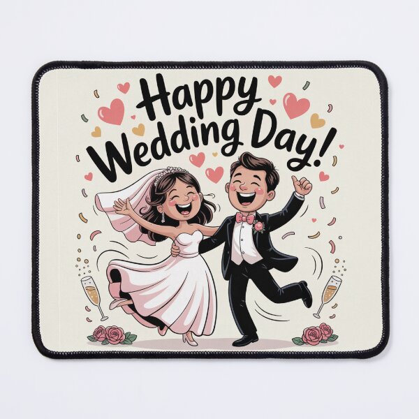 Item preview, Happy Wedding Day! Ecstatic Dancing Bride & Groom Celebration designed and sold by Midnight Veil Designs.