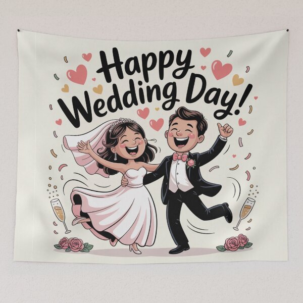 Item preview, Happy Wedding Day! Ecstatic Dancing Bride & Groom Celebration designed and sold by Midnight Veil Designs.