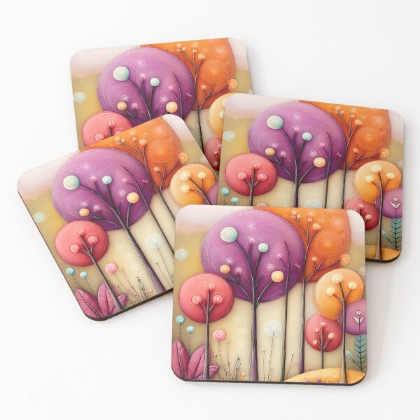 Item preview, Colorful fantasy landscape - illustration - colorful trees designed and sold by WhimsyArt ○ byGTL.