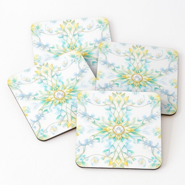 Item preview, Golden Crystal Petals – Luxury 3D Floral Pattern designed and sold by Colorshow-relax.