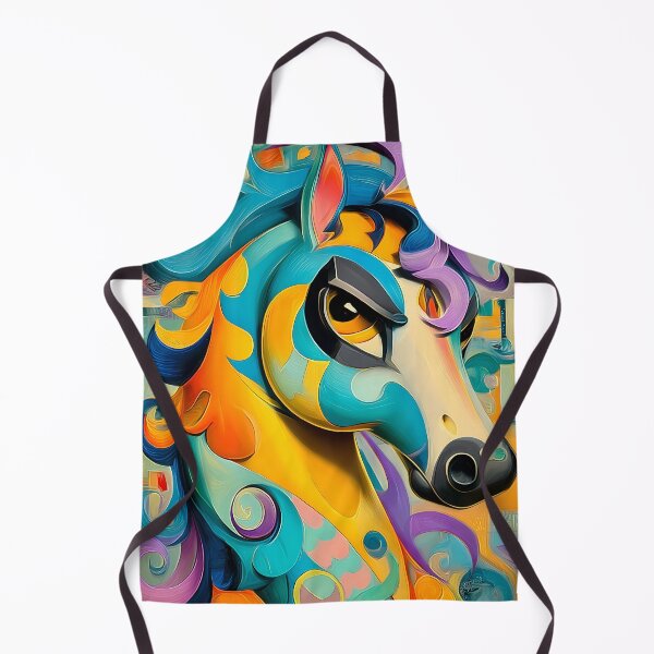 Item preview, Abstract horse illustration in bright colors designed and sold by WhimsyArt ○ byGTL.