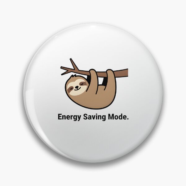 Artikelvorschau, Lustiger Faultier-Aufkleber, Energiesparmodus, Niedliches Faultier-Meme, Humor für Introvertierte, Laptop-Aufkleber mit schläfriger Faultierfigur, Lustiges Tierzitat entworfen und verkauft von Angpau.