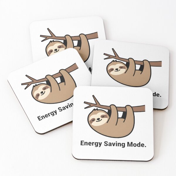 Item preview, Funny Sloth Sticker, Energy Saving Mode, Cute Lazy Animal Meme, Introvert Humor, Sleepy Sloth Laptop Sticker, Funny Animal Quote designed and sold by Angpau.