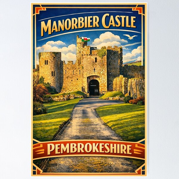 Aperçu de l'œuvre Château de Manorbier créée et vendue par The Deco Bureau.