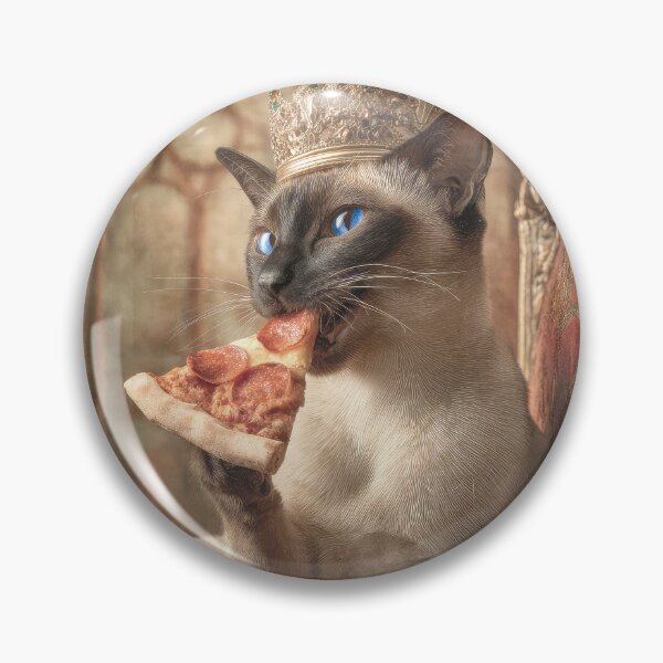 Item preview, Siamese Cat Eating Pizza designed and sold by Elisabeth Lucas.