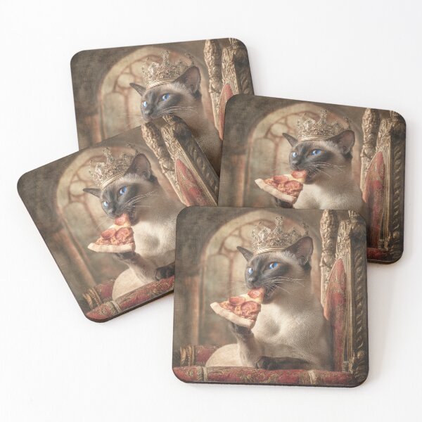 Item preview, Siamese Cat Eating Pizza designed and sold by Elisabeth Lucas.