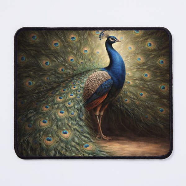 Item preview, Majestic Peacock Oil Painting – Vintage Royal Bird Wall Art designed and sold by ApexAnimal Art.