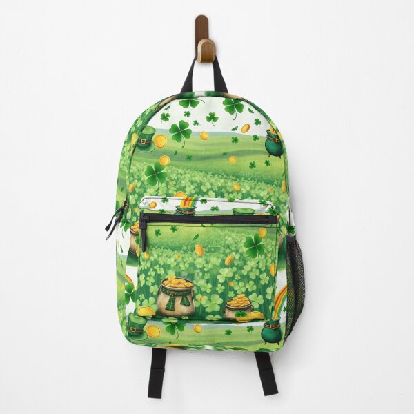 Item preview, Seamless St. Patrick's Day Field with Gold Shamrocks and Rainbow designed and sold by UnhingedBird.
