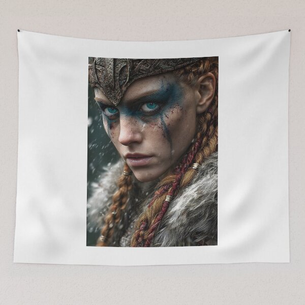 Item preview, Warrior with Intricate Headpiece and Fierce Gaze designed and sold by Artessie.