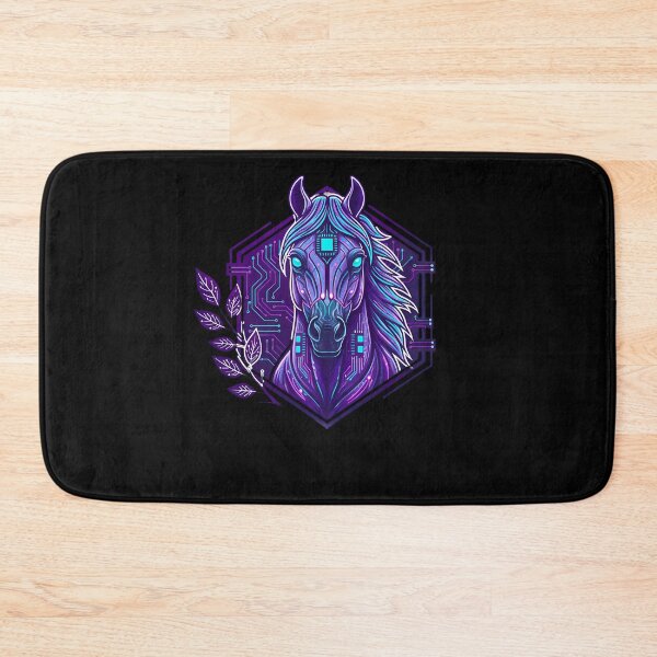Item preview, Cyber Horse Futuristic Stallion - Neon Circuit Digital Animal Art designed and sold by AbulailArt.