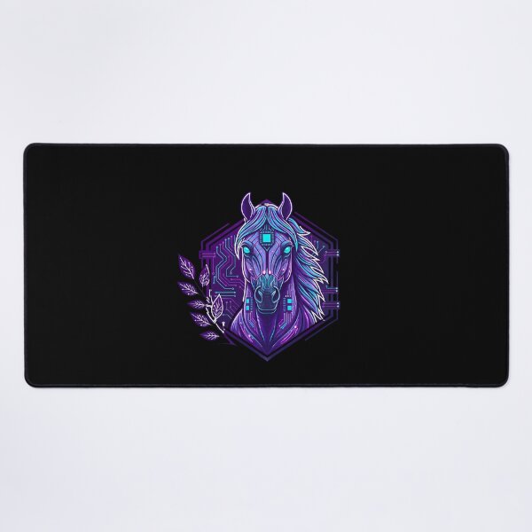 Item preview, Cyber Horse Futuristic Stallion - Neon Circuit Digital Animal Art designed and sold by AbulailArt.