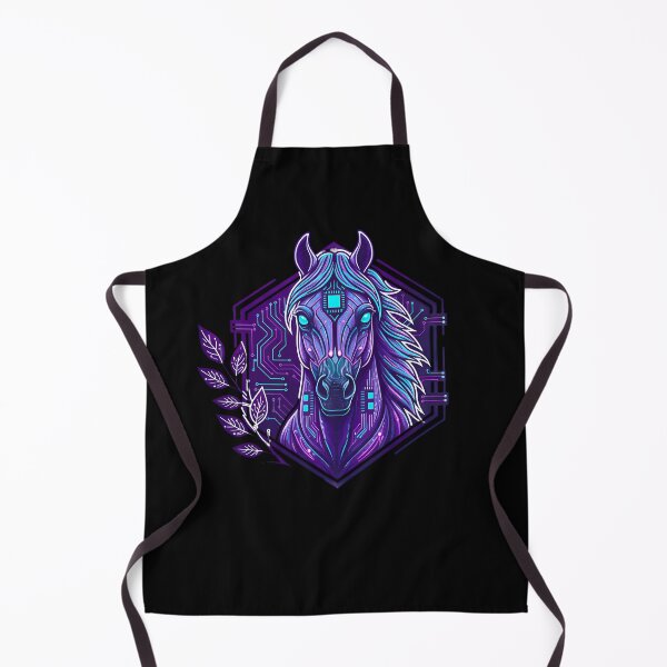 Artikelvorschau, Cyber Horse Futuristischer Hengst - Neon Circuit Digitale Tierkunst entworfen und verkauft von AbulailArt.