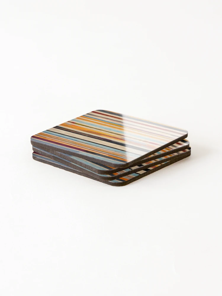 Thumbnail 4 of 5, Coasters (Set of 4), Moroccan Rug Stripes Pattern designed and sold by GrinGalore.