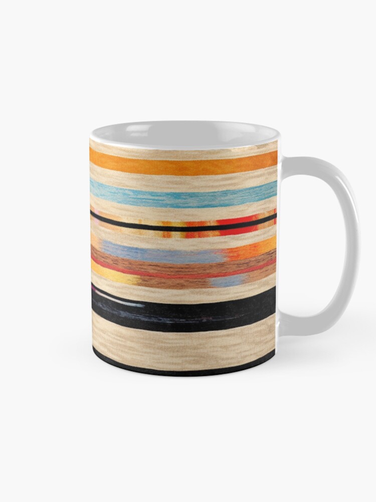 Thumbnail 3 of 6, Coffee Mug, Moroccan Rug Stripes Pattern designed and sold by GrinGalore.