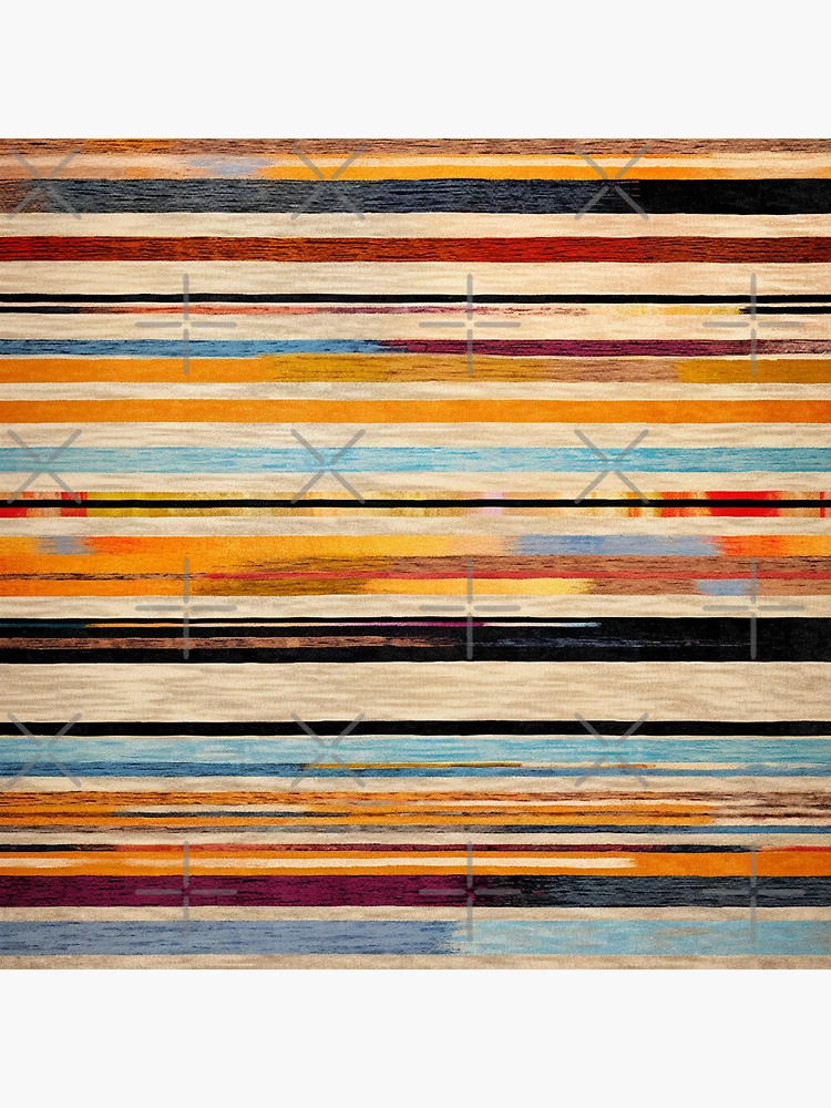 Thumbnail 4 of 4, Clock, Moroccan Rug Stripes Pattern designed and sold by GrinGalore.