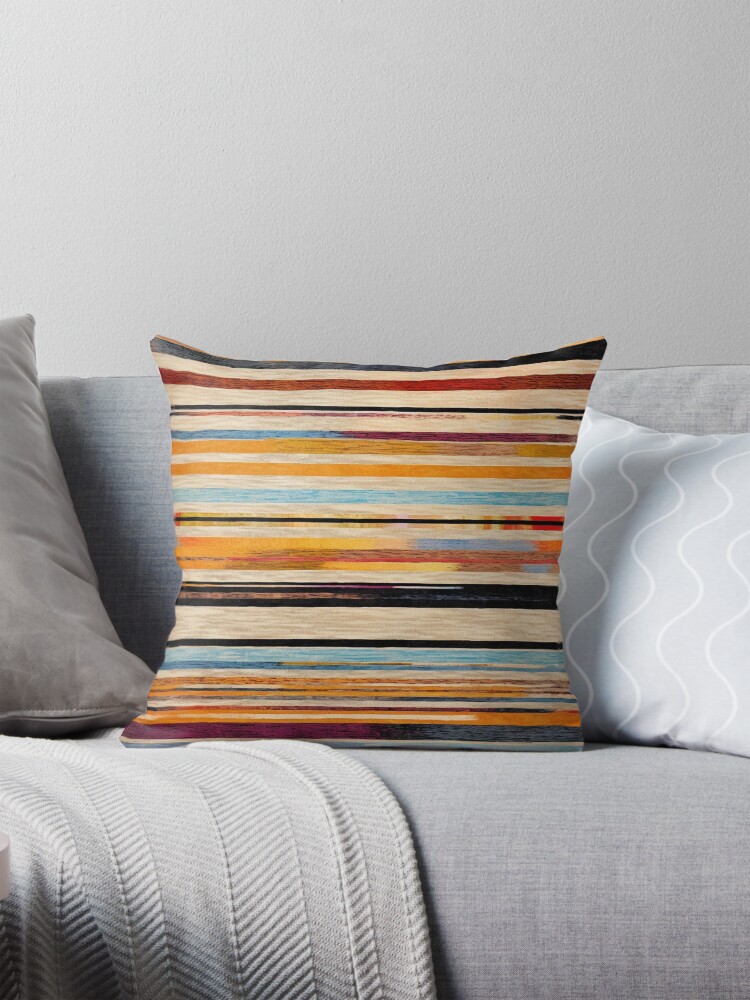 Thumbnail 1 of 4, Pillow, Moroccan Rug Stripes Pattern designed and sold by GrinGalore.