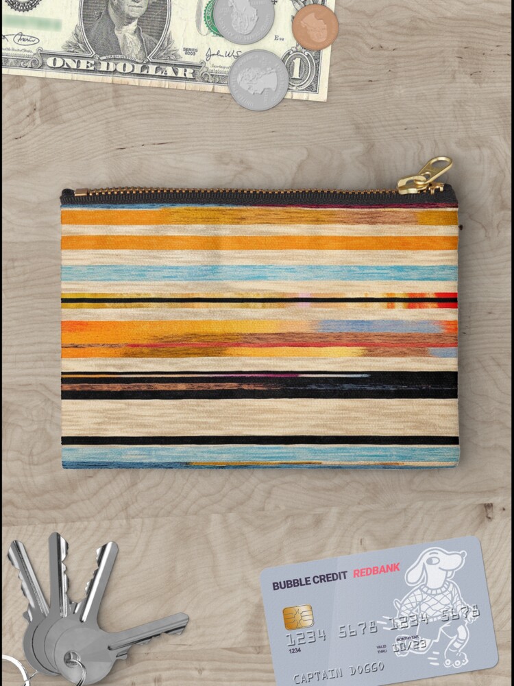 Thumbnail 3 of 4, Zipper Pouch, Moroccan Rug Stripes Pattern designed and sold by GrinGalore.