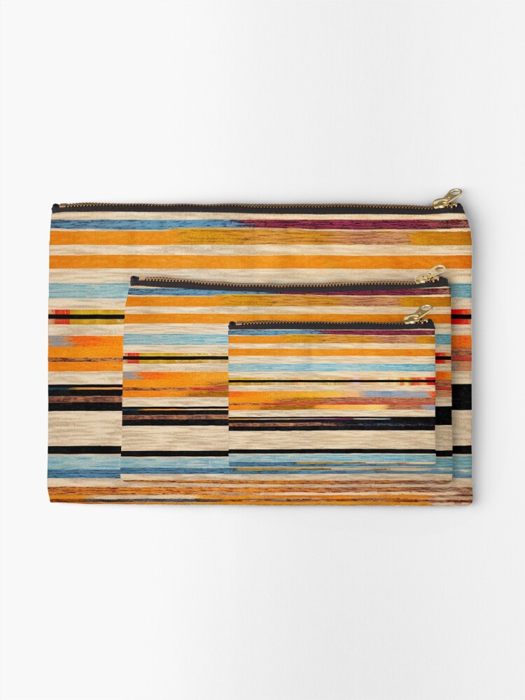 Thumbnail 2 of 4, Zipper Pouch, Moroccan Rug Stripes Pattern designed and sold by GrinGalore.