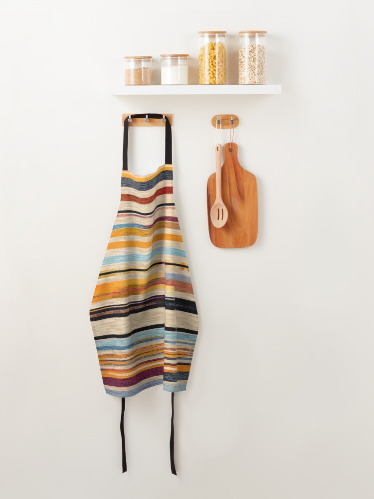 Thumbnail 4 of 6, Apron, Moroccan Rug Stripes Pattern designed and sold by GrinGalore.