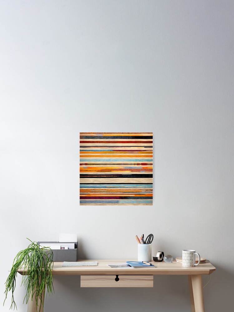 Thumbnail 2 of 3, Poster, Moroccan Rug Stripes Pattern designed and sold by GrinGalore.