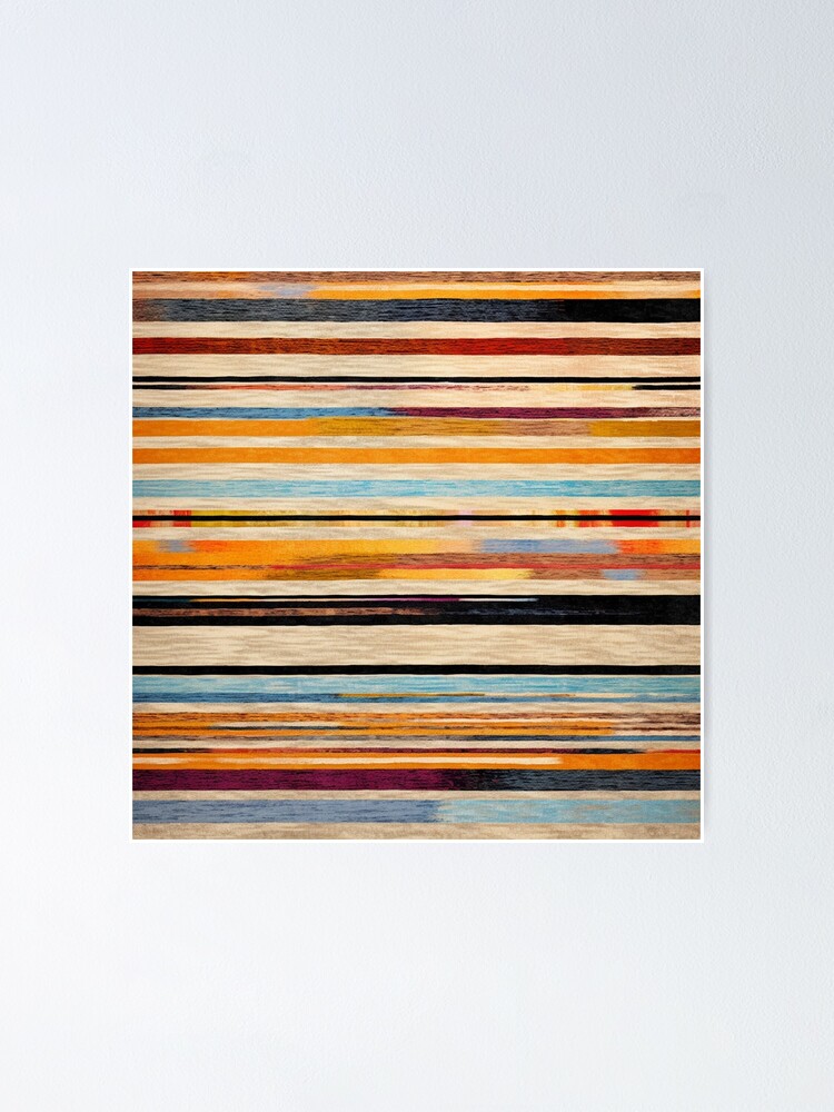Thumbnail 1 of 3, Poster, Moroccan Rug Stripes Pattern designed and sold by GrinGalore.
