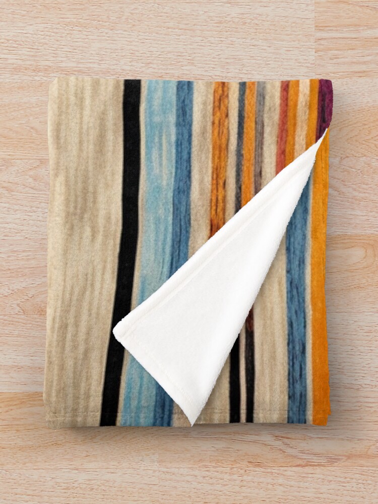 Thumbnail 3 of 6, Throw Blanket, Moroccan Rug Stripes Pattern designed and sold by GrinGalore.