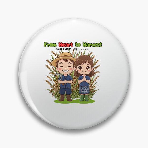 Item preview, Thailand Farmer Harvest Happiness – From Heart to Harvest Cute Thai Rice Field Illustration designed and sold by Beeform.