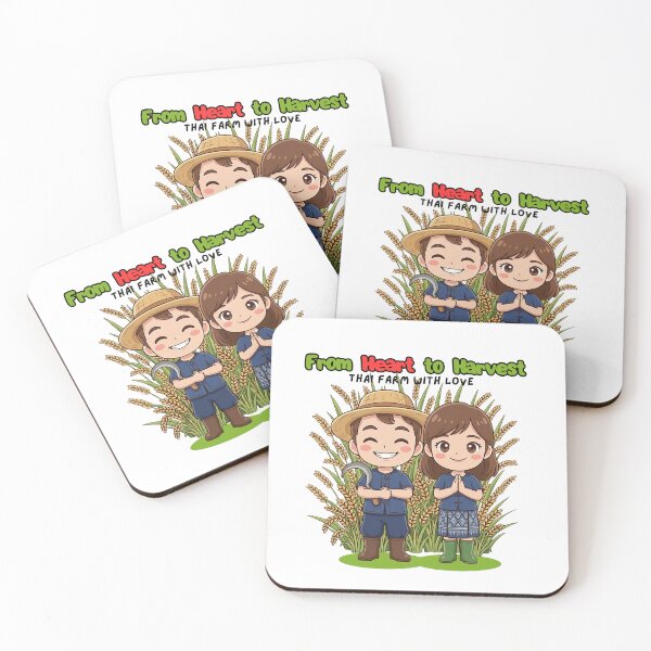 Item preview, Thailand Farmer Harvest Happiness – From Heart to Harvest Cute Thai Rice Field Illustration designed and sold by Beeform.
