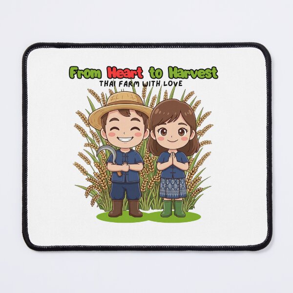 Item preview, Thailand Farmer Harvest Happiness – From Heart to Harvest Cute Thai Rice Field Illustration designed and sold by Beeform.