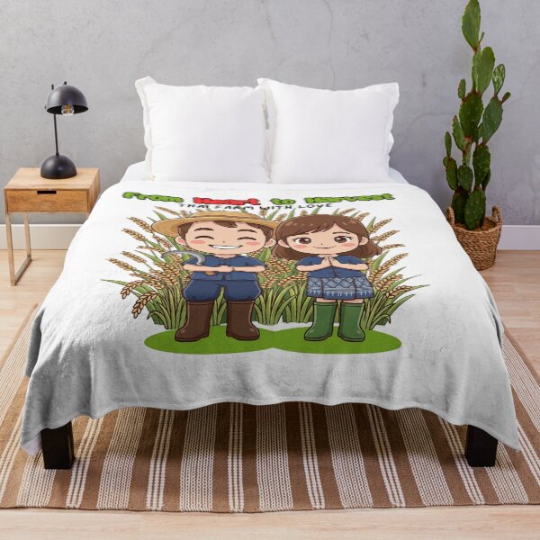 Item preview, Thailand Farmer Harvest Happiness – From Heart to Harvest Cute Thai Rice Field Illustration designed and sold by Beeform.