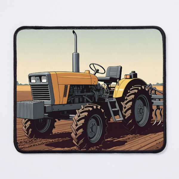 Item preview, Tractor illustration on field designed and sold by SunDrift.