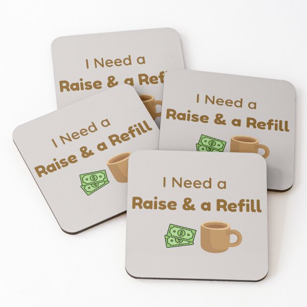 Item preview, I Need a Raise & a Refill Funny Office Coffee Mug Design designed and sold by jyotsanafinds.