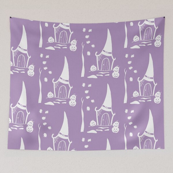 Item preview, Retro Halloween Witch Cottage Illustration designed and sold by ArtbyPriscilla.