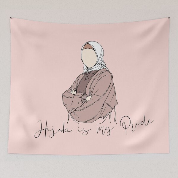 Item preview, Hijab Is My Pride Minimalist Faceless Muslimah Illustration Art designed and sold by Miniature Store.