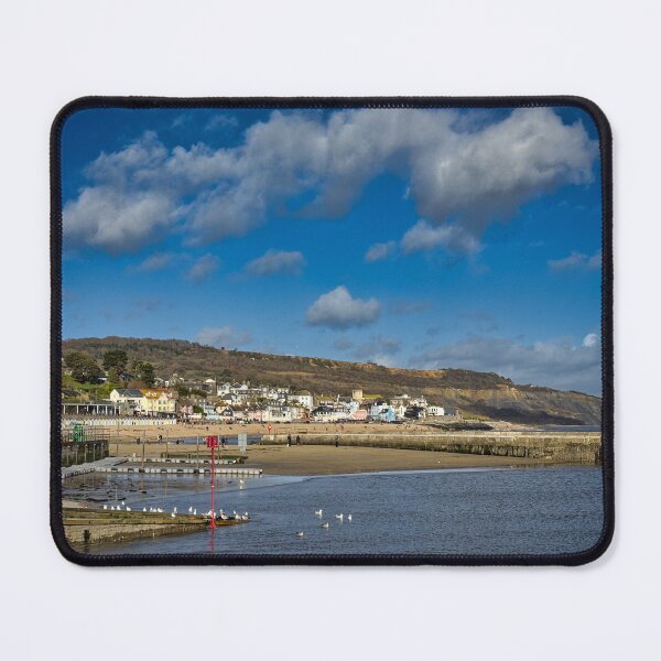 Item preview, Lyme Regis Seafront Devon – Jurassic Coast Harbour & Cobb Wall Coastal Photography Print designed and sold by leonwoods.