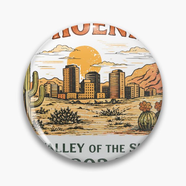 Item preview, Phoenix Arizona Vintage Skyline Art designed and sold by Matinez Pink.