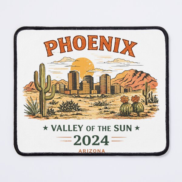 Item preview, Phoenix Arizona Vintage Skyline Art designed and sold by Matinez Pink.