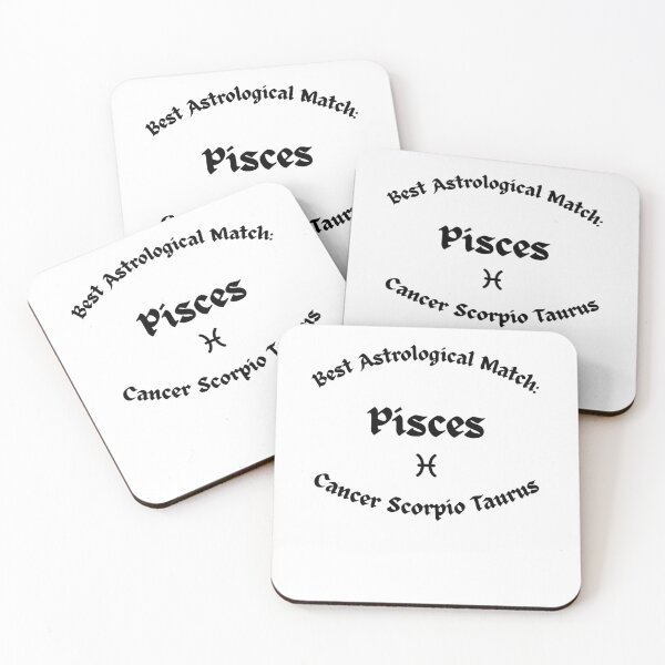 Item preview, Pisces Best Astrological Match – Zodiac Compatibility – Cancer Scorpio Taurus – Black Typography designed and sold by MOKRONOS.