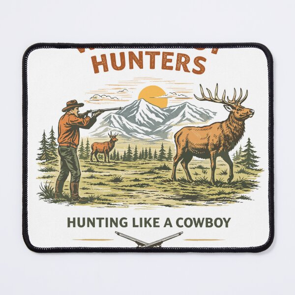 Item preview, Wild West Hunters – Vintage Elk & Cowboy Art designed and sold by Matinez Pink.