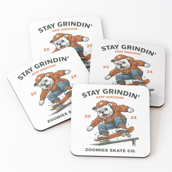 Item preview, Stay Grindin’ – Skateboarding Dog Retro Street Art designed and sold by Matinez Pink.